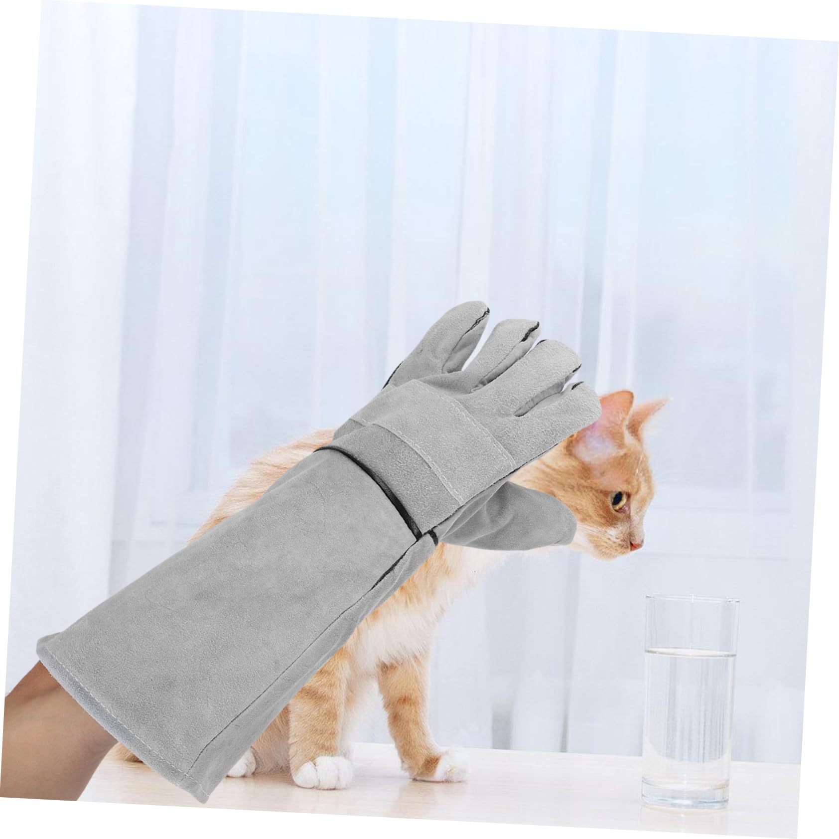 COLLBATH Guanti Anti- per Animali Domestici Protezione Graffiate per Toelettatura Alimentazione e Pulizia Flessibili e Durevoli