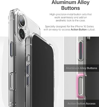 Minesk iphone 16 Plus ile Uyumlu SuperMatt Serisi Arkası Parmak izi Tutmayan Sert Mat Polikarbonat Kenarları Tpu Silikon Metal Tuşlu Premium Şeffaf Kılıf Kapak (Manyetik, 16 Plus)