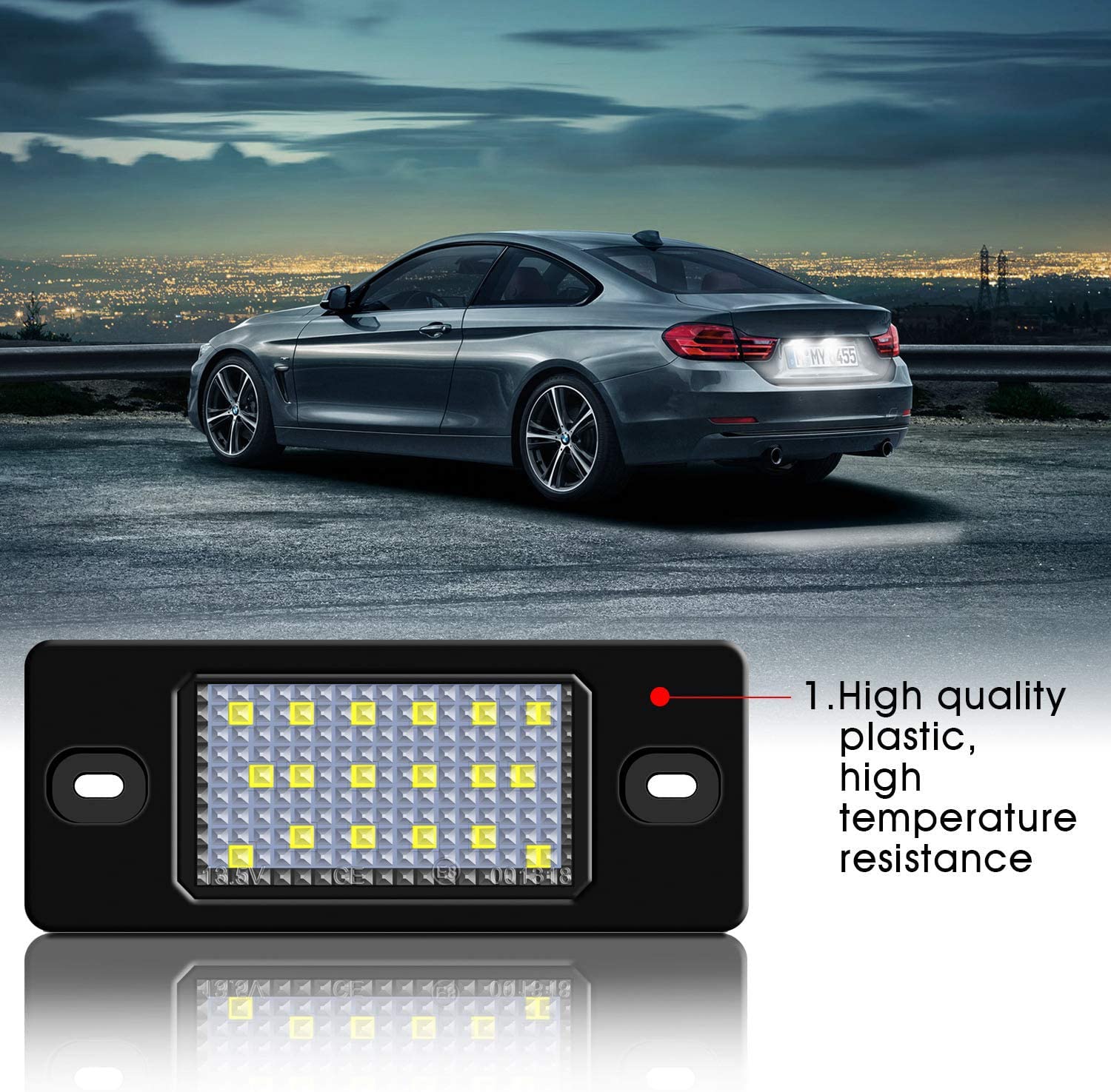 WinPower LED Luci targa con CanBus nessun errore 6000K Bianco Compatibile con Passat B5.5 5D Tiguan Bora Golf 4/5 5D Cayenne etc., 2 pezzi