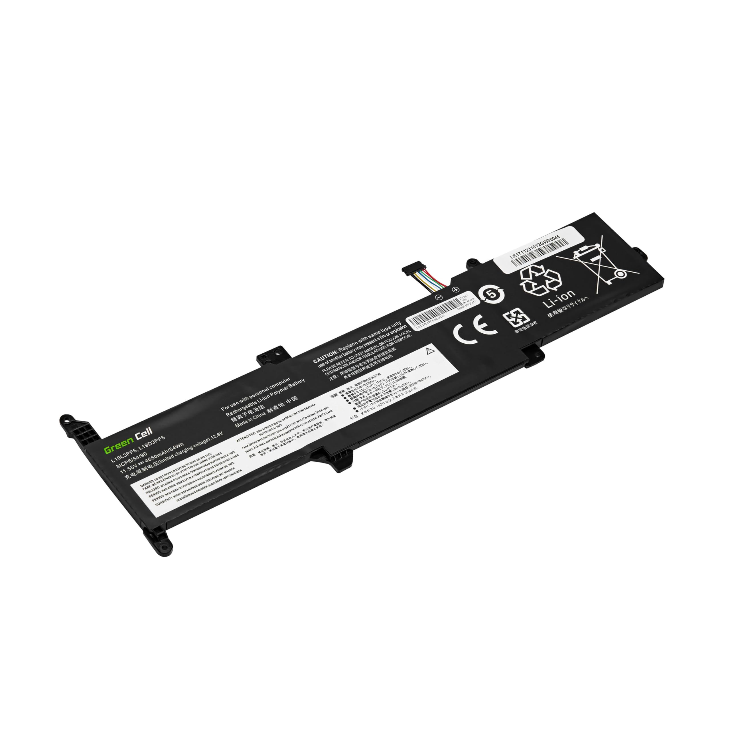 Green Cell L19C3PF7 L19D3PF5 L19L3PF5 Batteria per Lenovo IdeaPad 3-14ADA05 3-14IIL05 3-14IML05 3-15ADA05 3-15IIL05 Portatile (4650mAh 11.55V, color Nero)