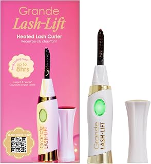 Grande Cosmetics LASH-LIFT Heated Lash Curler: Rechargeable, Travel-Friendly, 2 Heat Settings - White