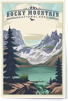 Lantern Press 12x18 Inch Art Print Wall Decor, Rocky Mountain National Park