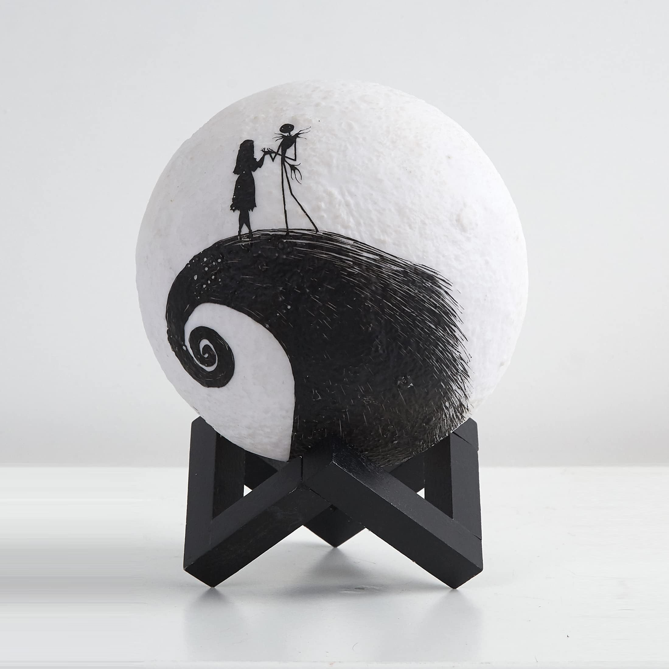 The Nightmare Before Christmas Spiral Hill LED Mood Light, Color Changing Decorative Lamp Featuring Jack Skellington,Battery Operated Tabletop Light