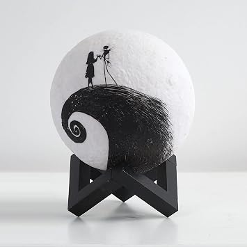 The Nightmare Before Christmas Spiral Hill LED Mood Light, Color Changing Decorative Lamp Featuring Jack Skellington,Battery Operated Tabletop Light