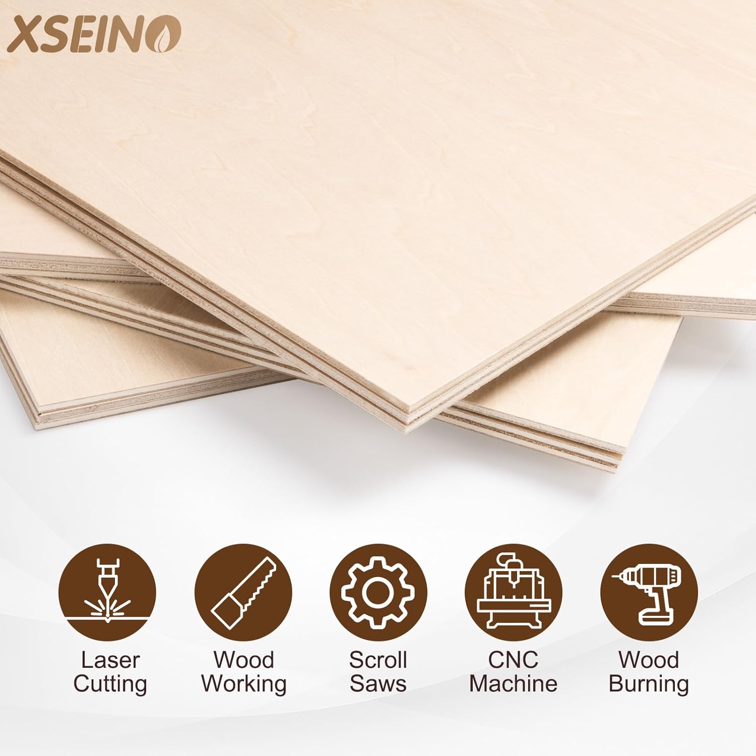 60 Pack Basswood Sheets for Laser Cutting, 12 x 12 x 1/8 Inch, Unfinished Squares Wood Sheets for Crafts - Smooth Surface Plywood for Wood Burning, Engraving, Architectural Models, Painting & Staining