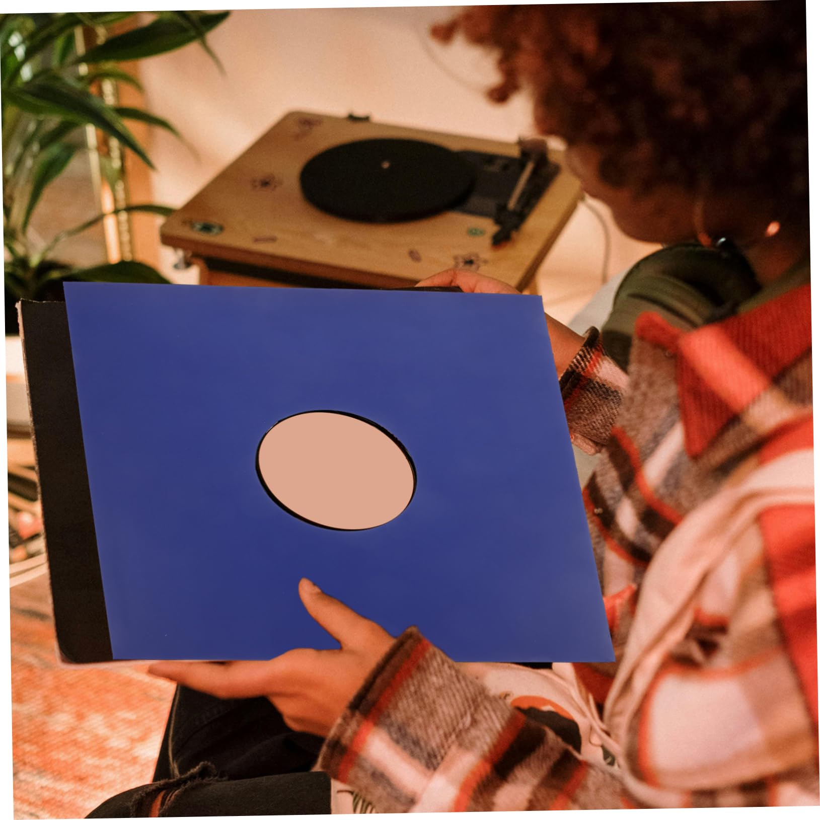 TOYANDONA Vinyl Schallplattenhülle 10 Stück Blau aus Kraftpapier | Schutzhüllen für Schallplatten, Reißfest Verarbeitet, Schützt Daten vor Beschädigung