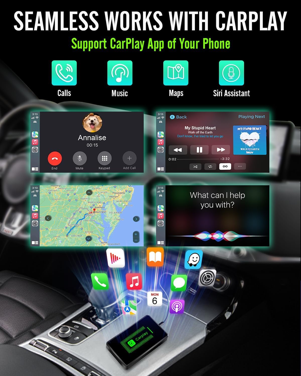 Wireless CarPlay Adapter for Apple Device,Stable Fast Connection USB CarPlay Wireless Adapter for iPhone Convert Factory Wired to Wireless CarPlay Adapter Plug & Play - Image 4