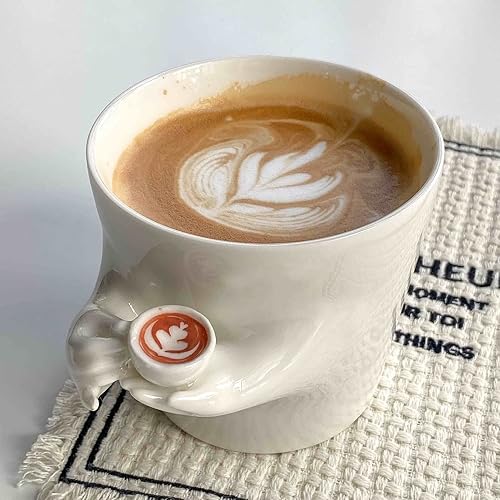 Miniatura 5 de Creations - Taza con una pequeña taza de café, taza de cerámica para café y chocolate caliente, cereal, tazón de fruta, taza de 12 onzas, la mejor