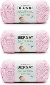 Bernat Softee Baby Cotton Petal Yarn - 3 Pack of 120g/4.25oz - Blend - 3 DK (Light) - 254 Yards - Knitting/Crochet