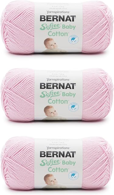 Bernat Softee Fils de pétale de coton pour bébés - 3 Boîte de 120 g/4,25 oz - Mélange - 3 DK (Lumière) - 254 Jarrets - Tricot/Crochet