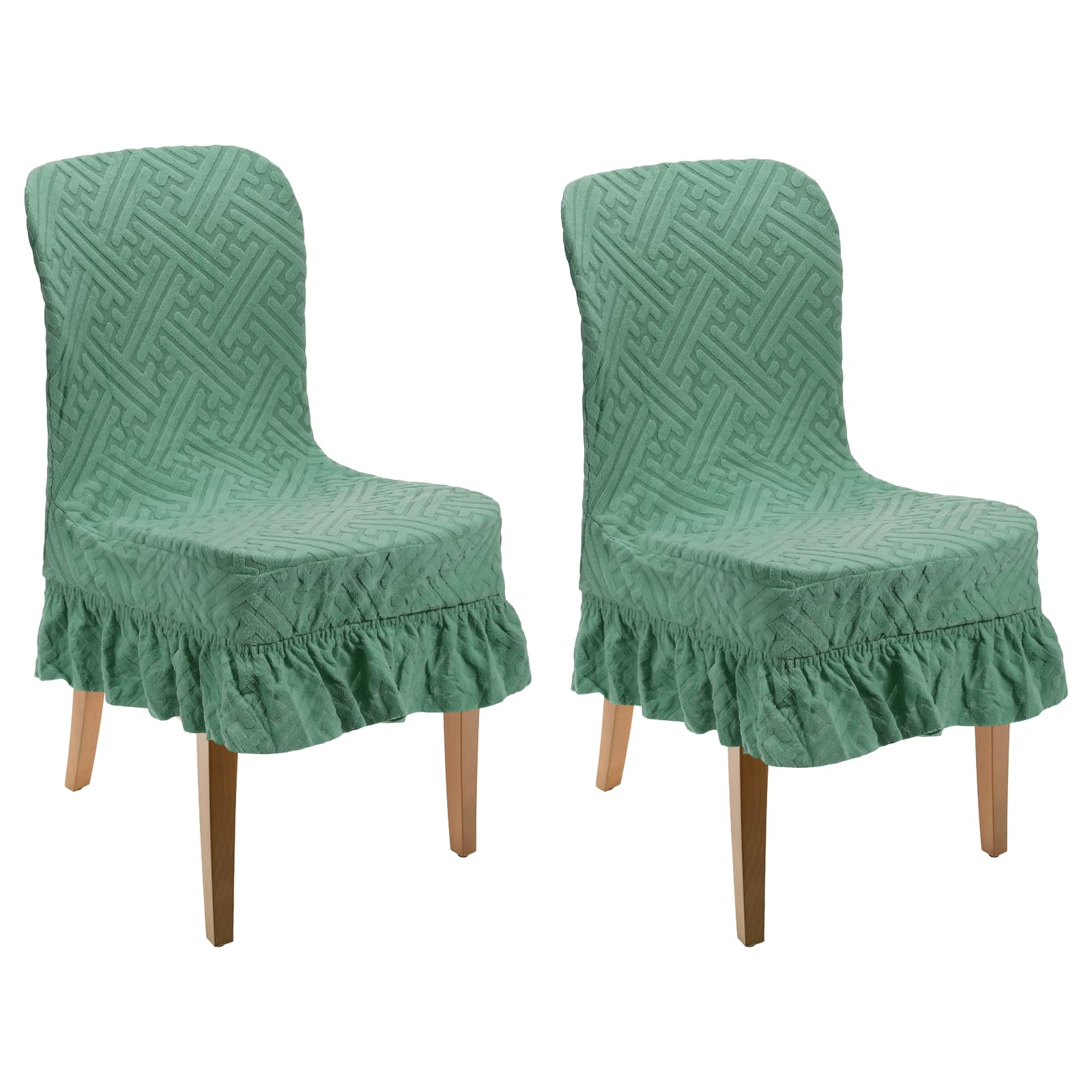 Housse de chaise en flanelle verte douce et protectrice pour rénover votre mobilier