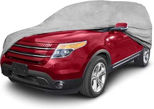 Budge Duro SUV Cover, 3-Layer UV, Water & Dust Resistant Outdoor Protection, Fits SUVs up to 210 Inches, Gray