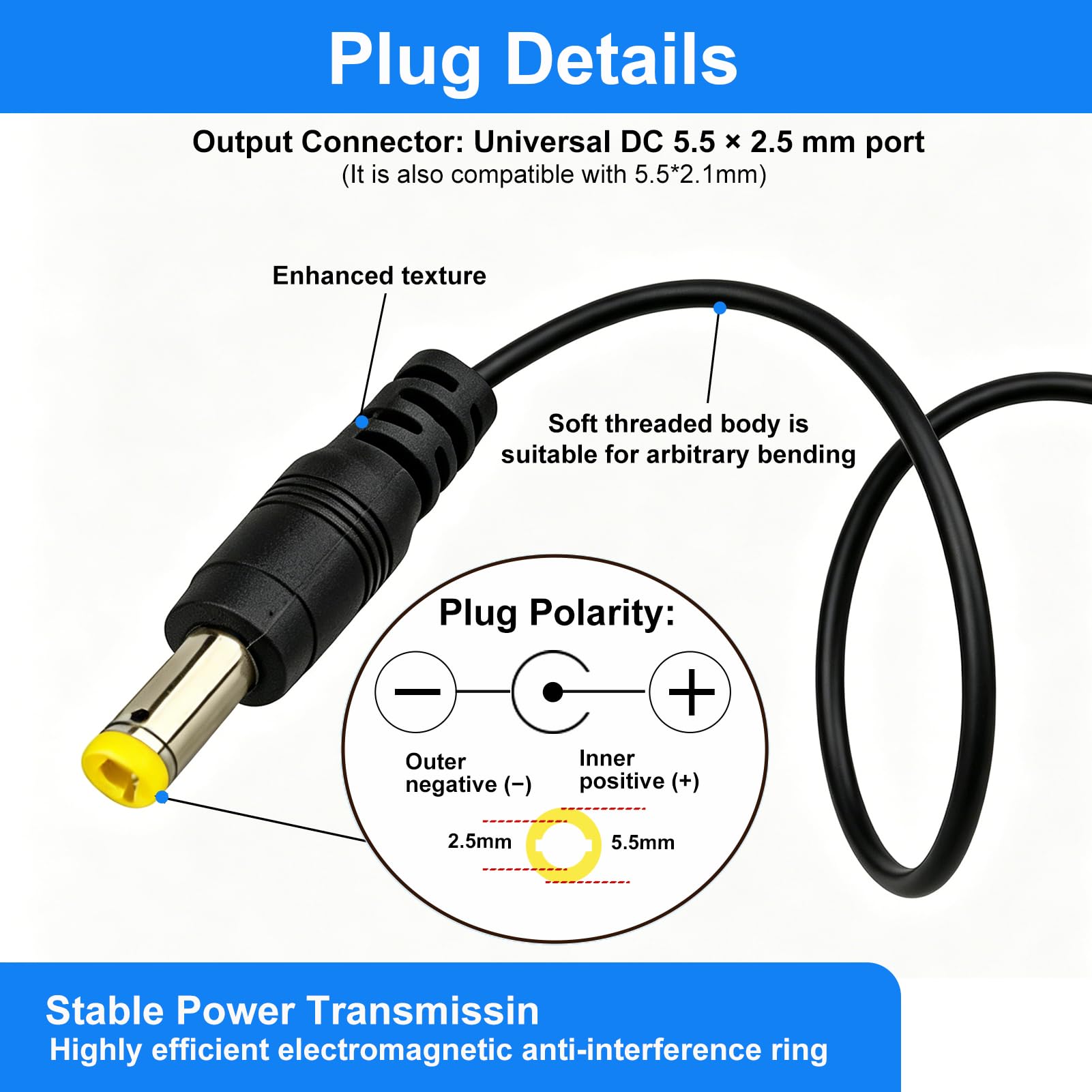 24V 3A Netzteil 72W Adapter, Steckernetzteil AC 100-240V auf DC 24V, LED Trafo Transformator mit 5.5x2.5mm Ausgang EU Stecker für LED Streifen, COB Strips, CCTV Kameras, Router, Schwarz