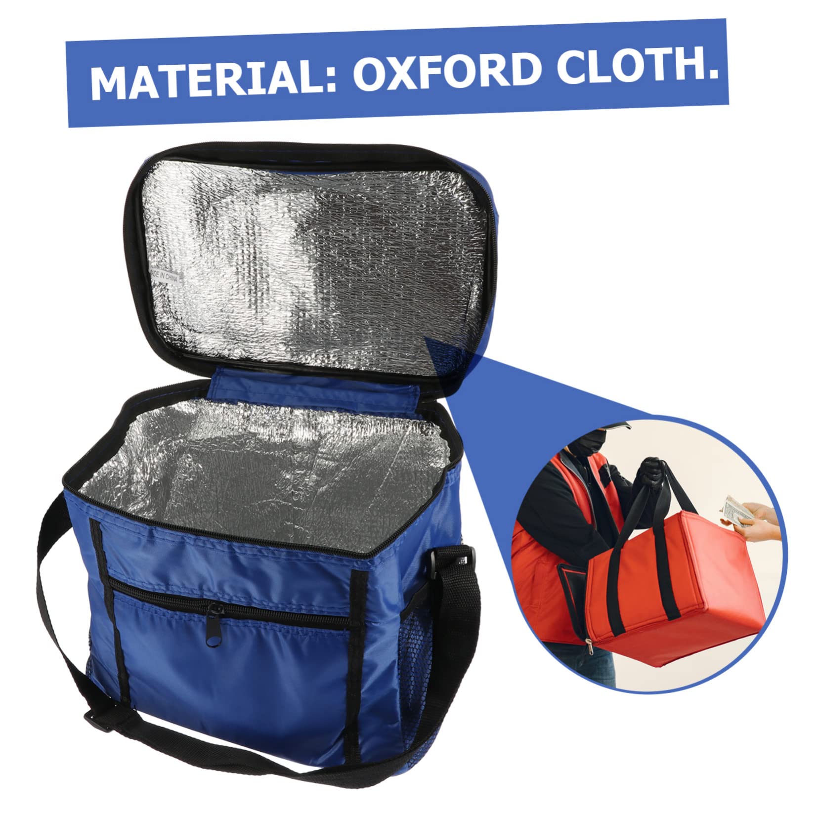 MAGICLULU Bolsa de Almuerzo Oxford Azul para Conservar Calor y Frescura | Tela Oxford, Uso en Picnic y Eventos en Vivo, Formato Compacto para Comida y Fiambrera