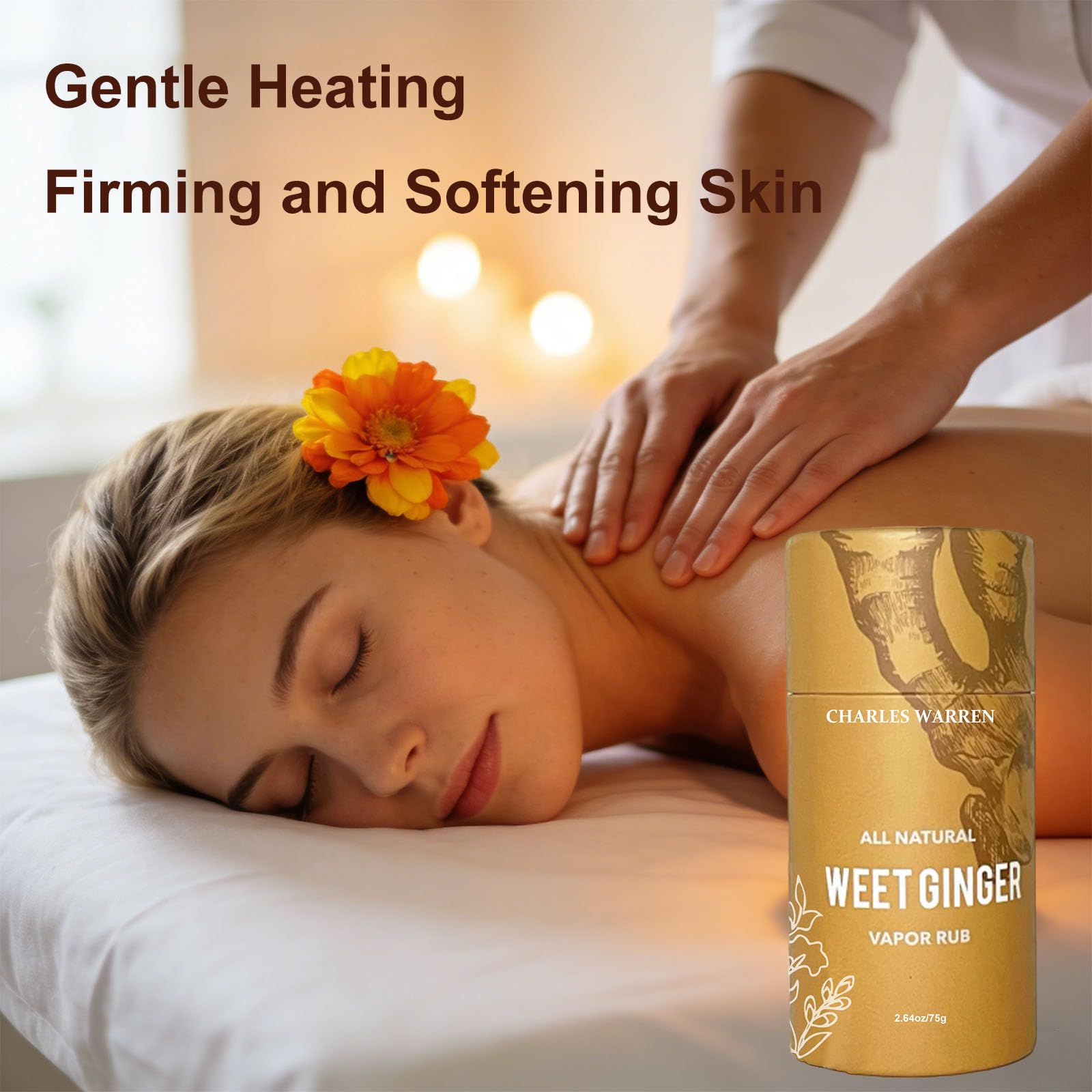 Sweet Ginger Vapor Rub Stick Charles Warren All-Natural Herbal Balm Multipurpose Vapor Rub for Hands Knee Neck Back Massage (1pc) — view 6