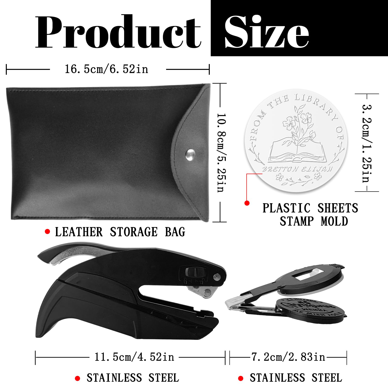 Custom Book Embosser Personalized Only Stainless Steel Clip Customized Text Logo Embosser Clip