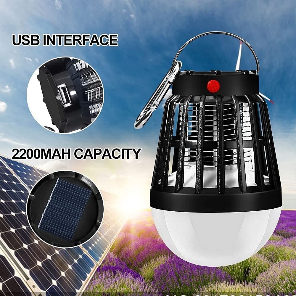 Lampe Solaire Anti-Moustique 2 en 1, Lanterne de Camping Portable, Anti-moustiques pour Camping en Plein air, randonnée, Tente de pêche et répulsif Anti-Insectes à Usage Domestique en intérieur