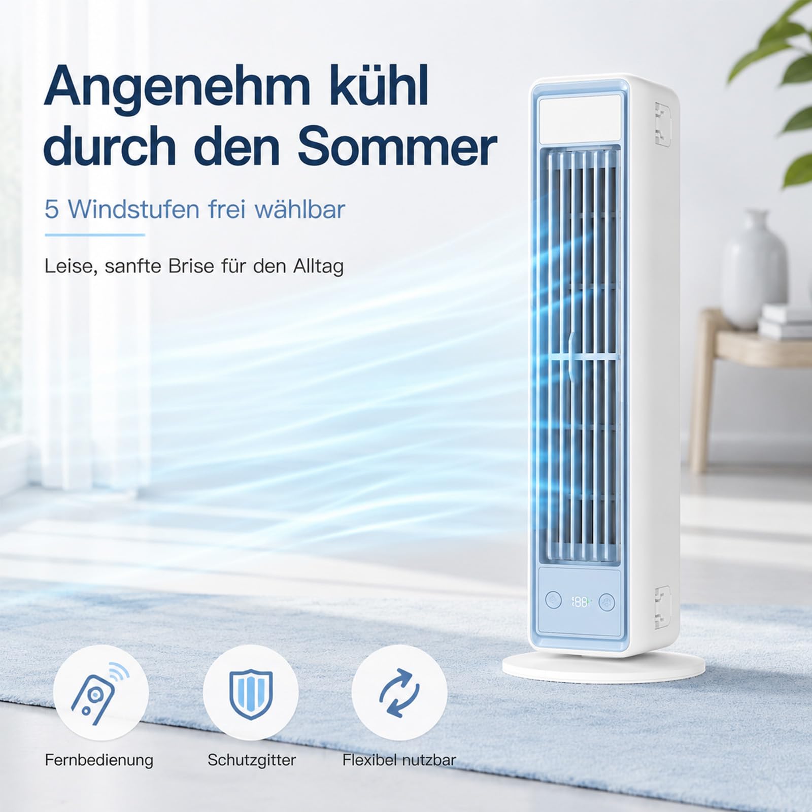 BreezaMax Air Kühlkönig, Airzuma Portable, Polar Breeze–BreezaMax Mini Cooling Ace, Leise & Energieeffizient, 3 Geschwindigkeiten, Bladeless Design, Perfekt für Büro, Schlafzimmer & Zuhause (Schwarz)
