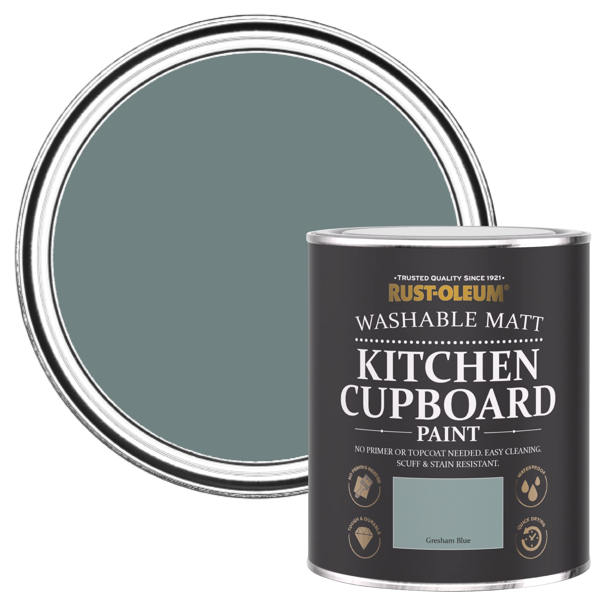 Rust-Oleum Blue Kitchen Cupboard Paint in Matt Finish - Gresham Blue 750ml