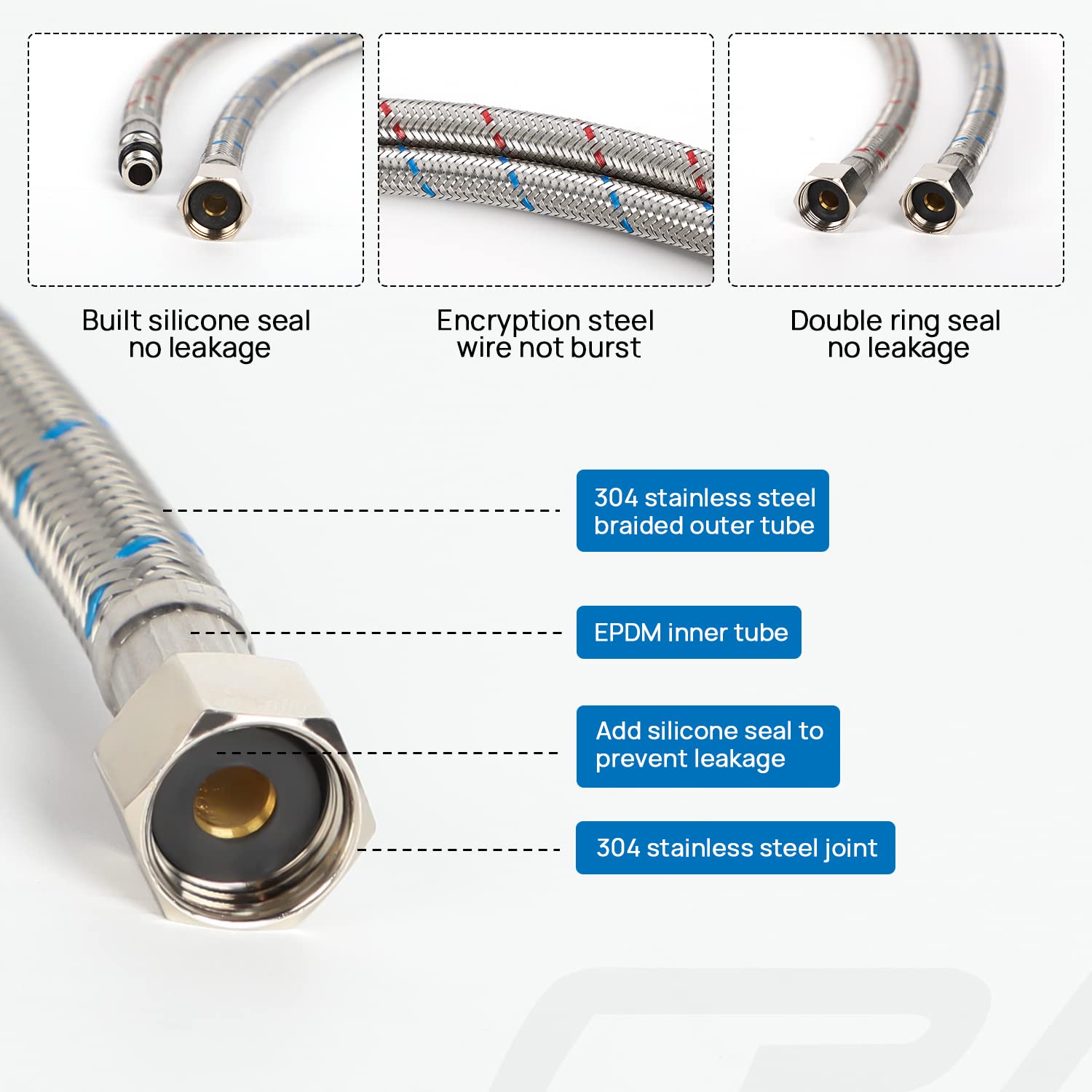 Piezas De Conector De Grifo De Cocina De Bau00f1o, Manguera De