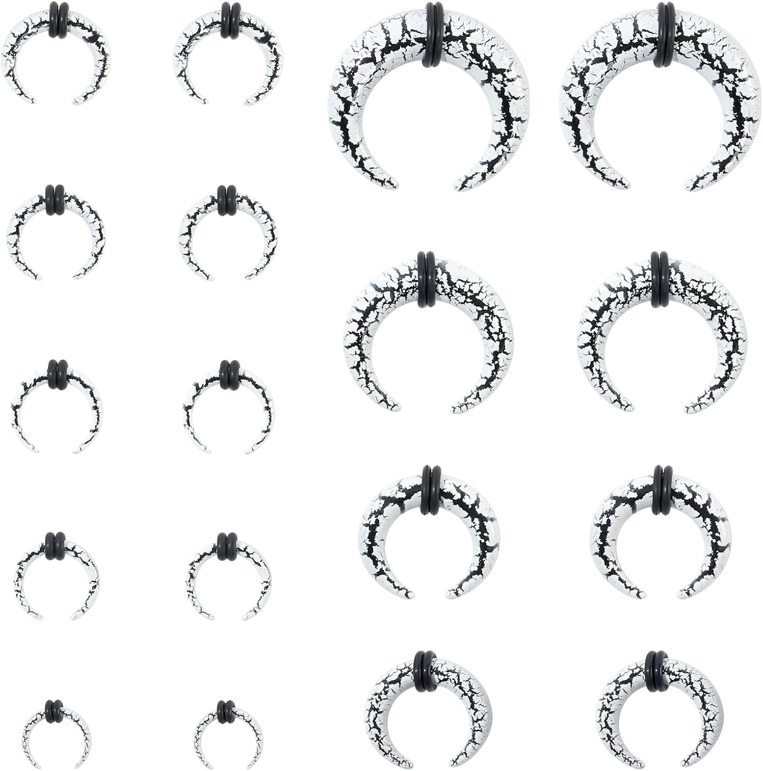 YOFANST Ear Stretching Kit 18 Pieces 14G-00G Earrings Piercing Kit Ear Expander Acrylic Tapers Horseshoes Spiral Pincher Gauges for Ear Piercing