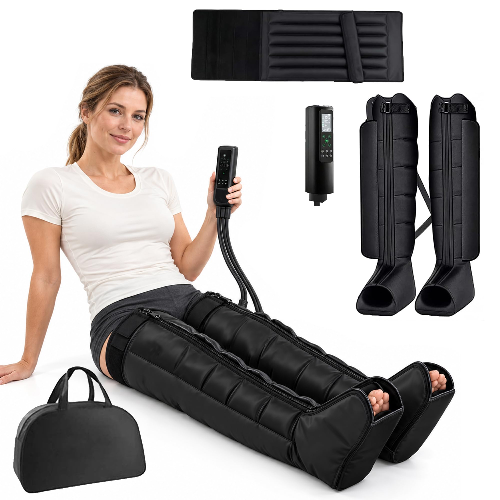 Pressoterapia Linfodrenaggio Professionale con 12 Programmi, 6 Camere