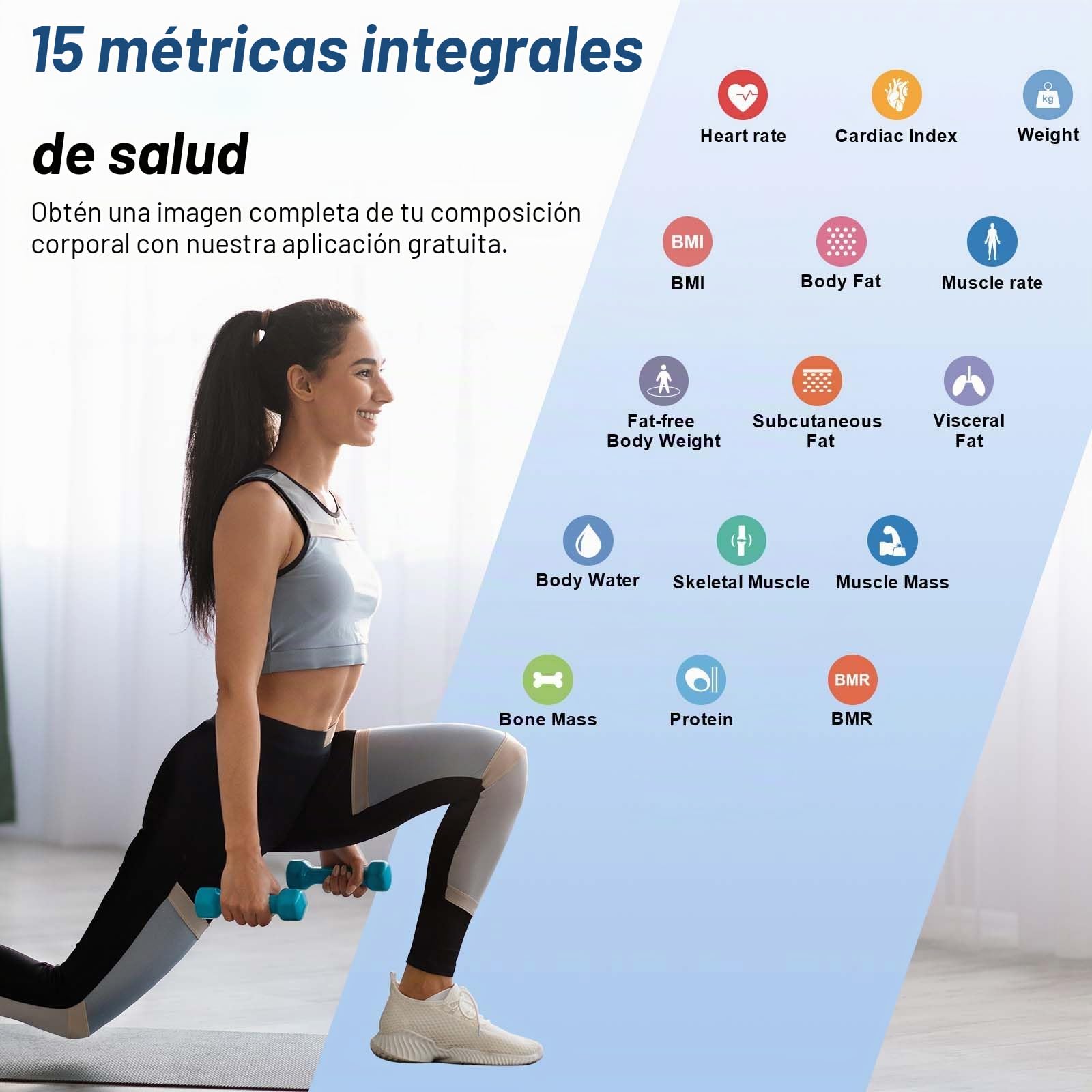 Báscula Grasa Corporal Healthkeep Báscula de Baño, Básculas Inteligentes Digitalescon Función de Frecuencia Cardíaca,15 Datos Corporales,Pantalla VA Extra Grande,Negro