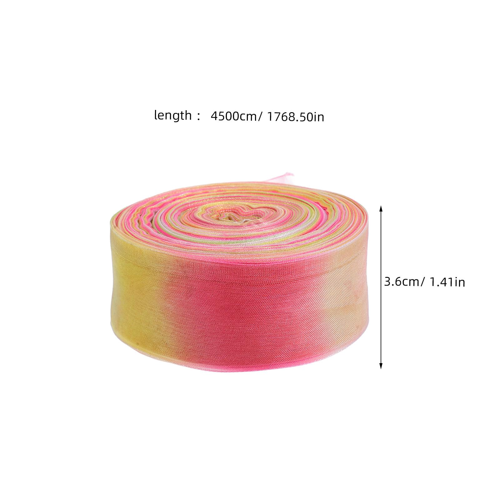 3,6cm Breites Schimmerndes Chiffonseidenband mit Farbverlauf 45m Lang Leicht Formbar Luxuriöses Geschenk und Dekoband für Bastelarbeiten und Geschenkverpackungen