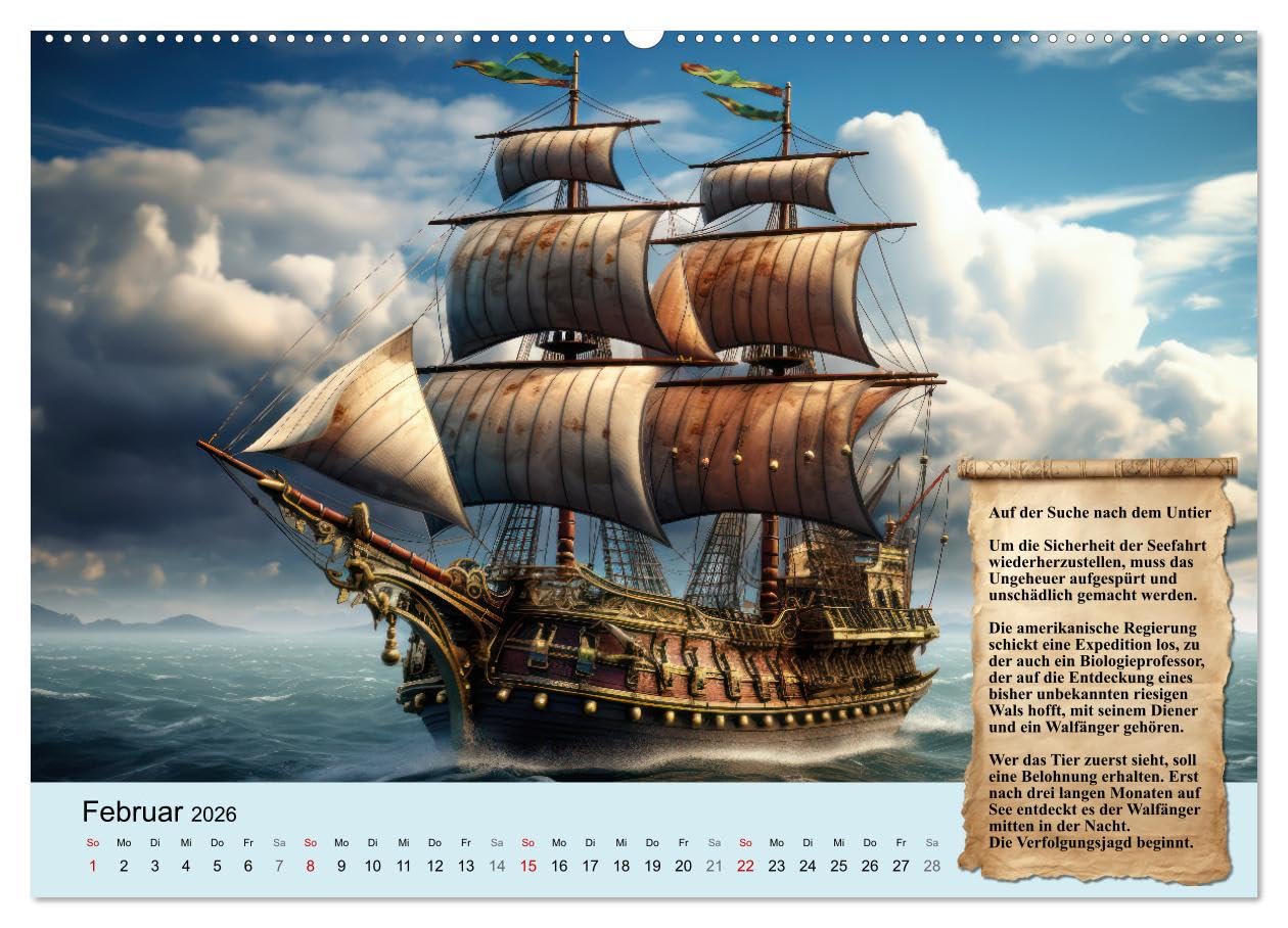Reise unter dem Meer (hochwertiger Premium Wandkalender 2026 DIN A2 quer), Kunstdruck in Hochglanz: nach einem Roman von Jules Verne (CALVENDO Wissenschaft)