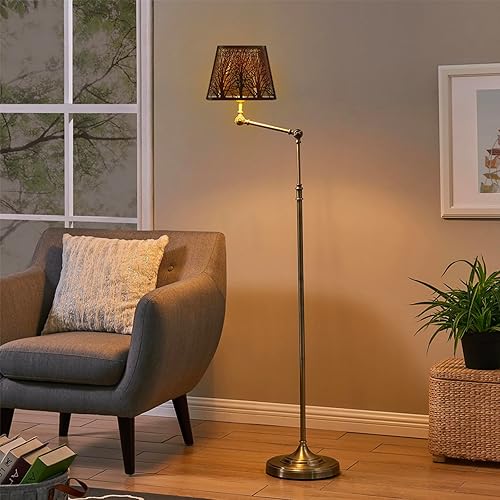 Miniatura 8 de ALUCSET - Pantallas cuadradas medianas de metal con patrón de árboles para lámpara de mesa y luz de pie, 7 x 10 x 7.5 pulgadas, patrón de árboles