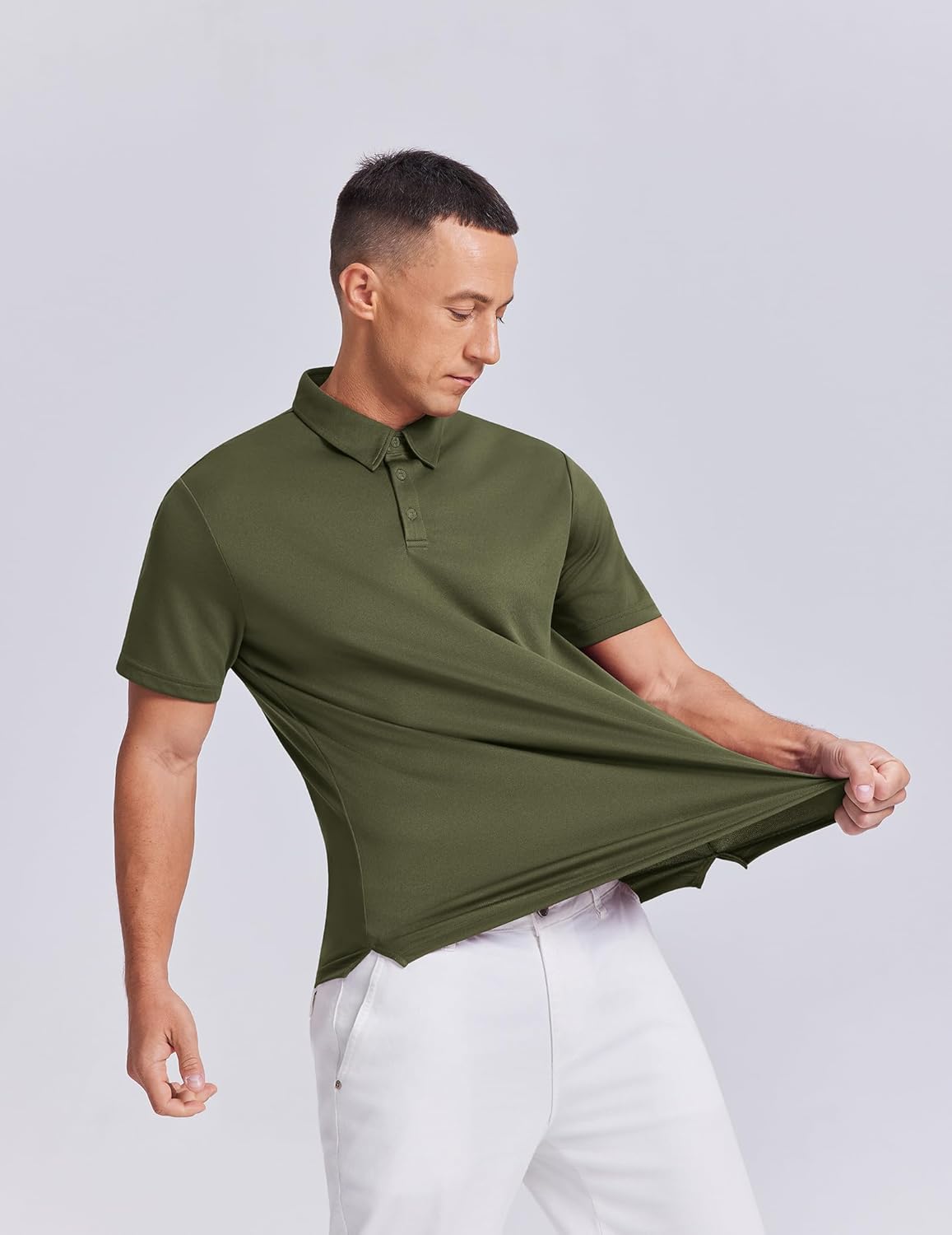 PINSPARK Mens Golf Shirt 3 Buttons Quick Dry Polo Shirts for Men Short Sleeve Casual Stylish Collared Polo Shirts - Image 4