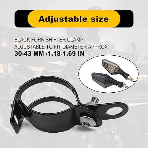 Miniatura 5 de 2 pares de soporte de señal de giro para motocicleta, soporte universal de metal para señal de giro de motocicleta, soporte indicador de luz de