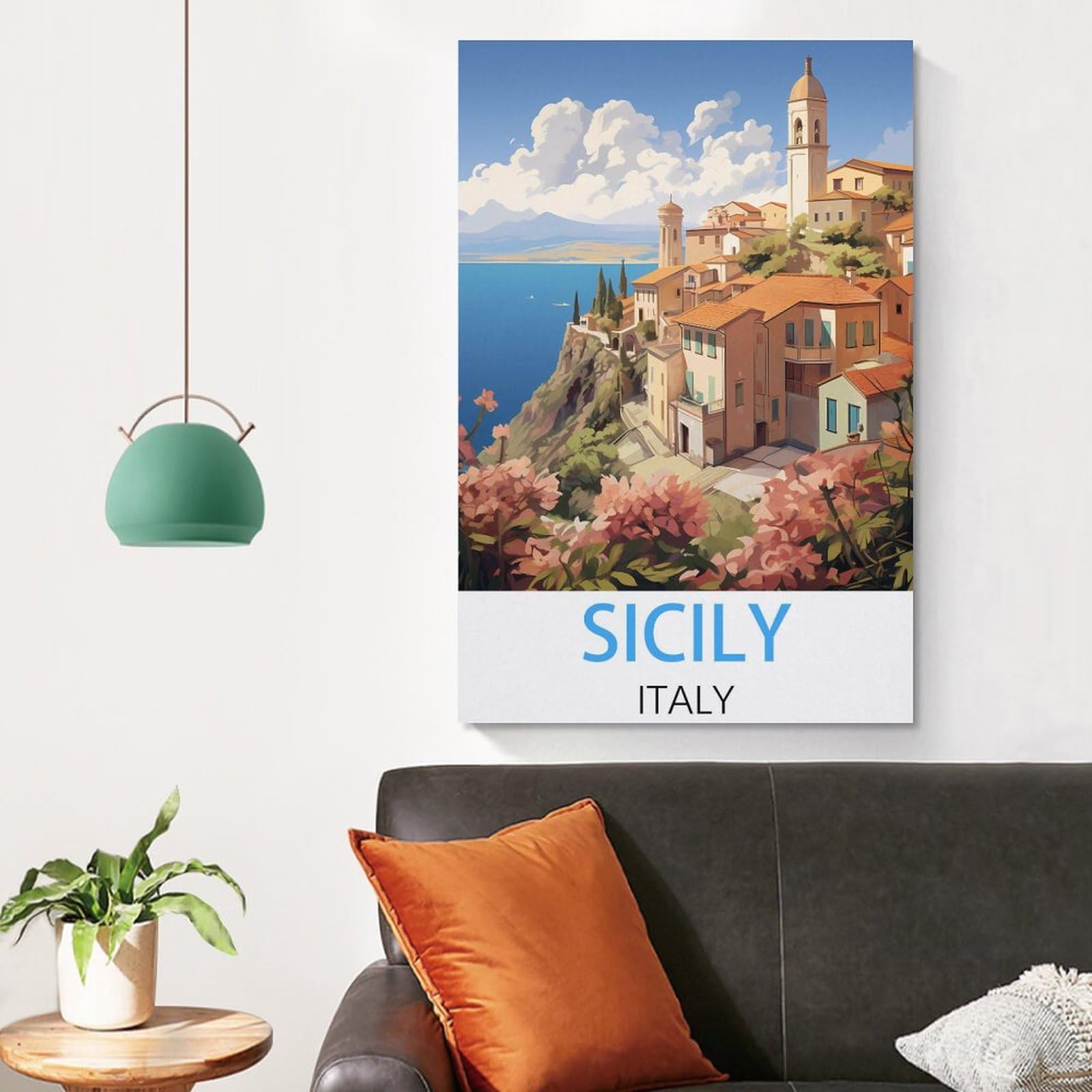 Amazon.com: KmoNo Sicily Italy Vintage Travel Poster 24x36inch