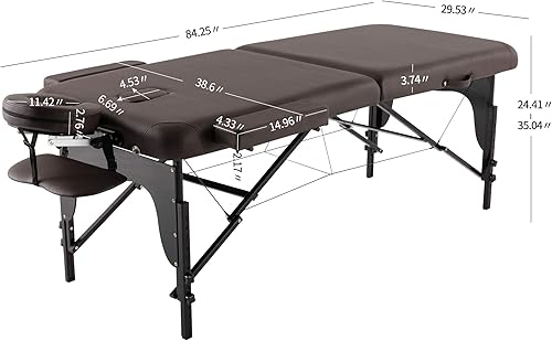 Miniatura 8 de Anwick Mesa de masaje portátil con pestañas para masaje, cama facial, cama de spa, mesa de tatuaje, ajuste de altura con accesorios y bolsa de