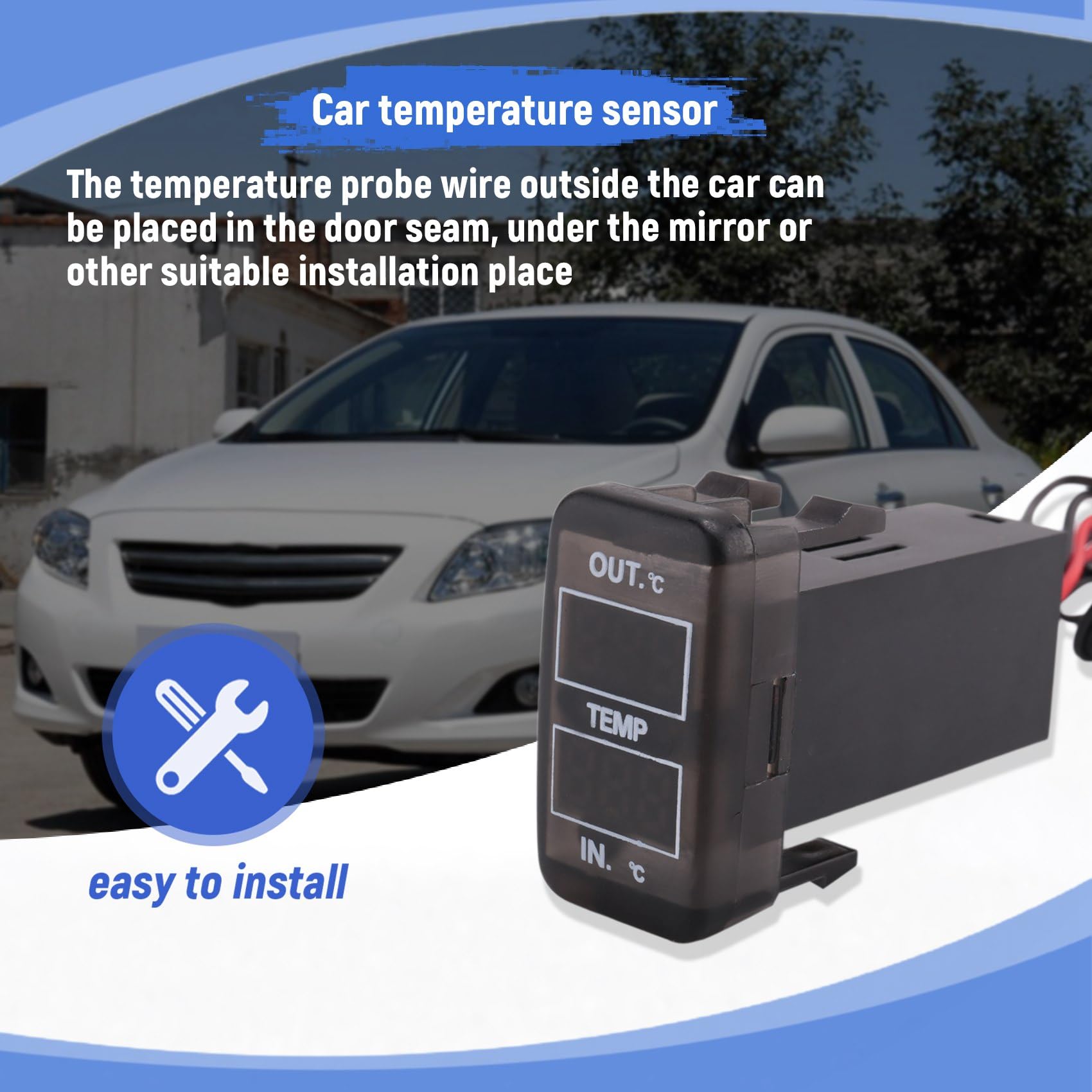 Termometro Auto Doppio SODIAL – Interno Ed Esterno, Modello 5627, Nuovo