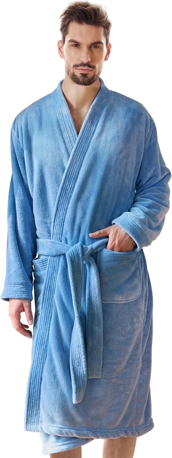 Towel Robe for Men - Ultra-Absorbent Soft Quick Dry Towel Bathrobe Kimono for Shower, Spa & Hotel