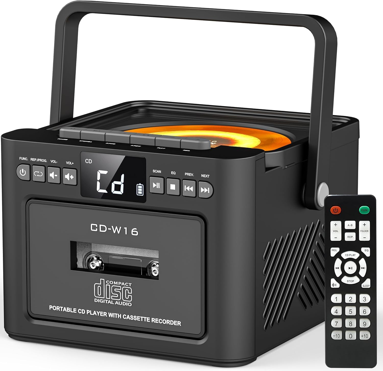 Greadio Lecteur CD Portable, Lecteur Cassette Audio, Bluetooth, Télécommande, Radio FM, AUX/USB/SD Card-in, Batterie Rechargeable 5000mAh, Haut-Parleurs 5W, écran LED (Noir) - Les Beatles, Paul McCartney, John Lennon, RIngo Starr, George Harrison Greadio Lecteur CD Portable, Lecteur Cassette Audio, Bluetooth, Télécommande, Radio FM, AUX/USB/SD Card-in, Batterie Rechargeable 5000mAh, Haut-Parleurs 5W, écran LED (Noir)