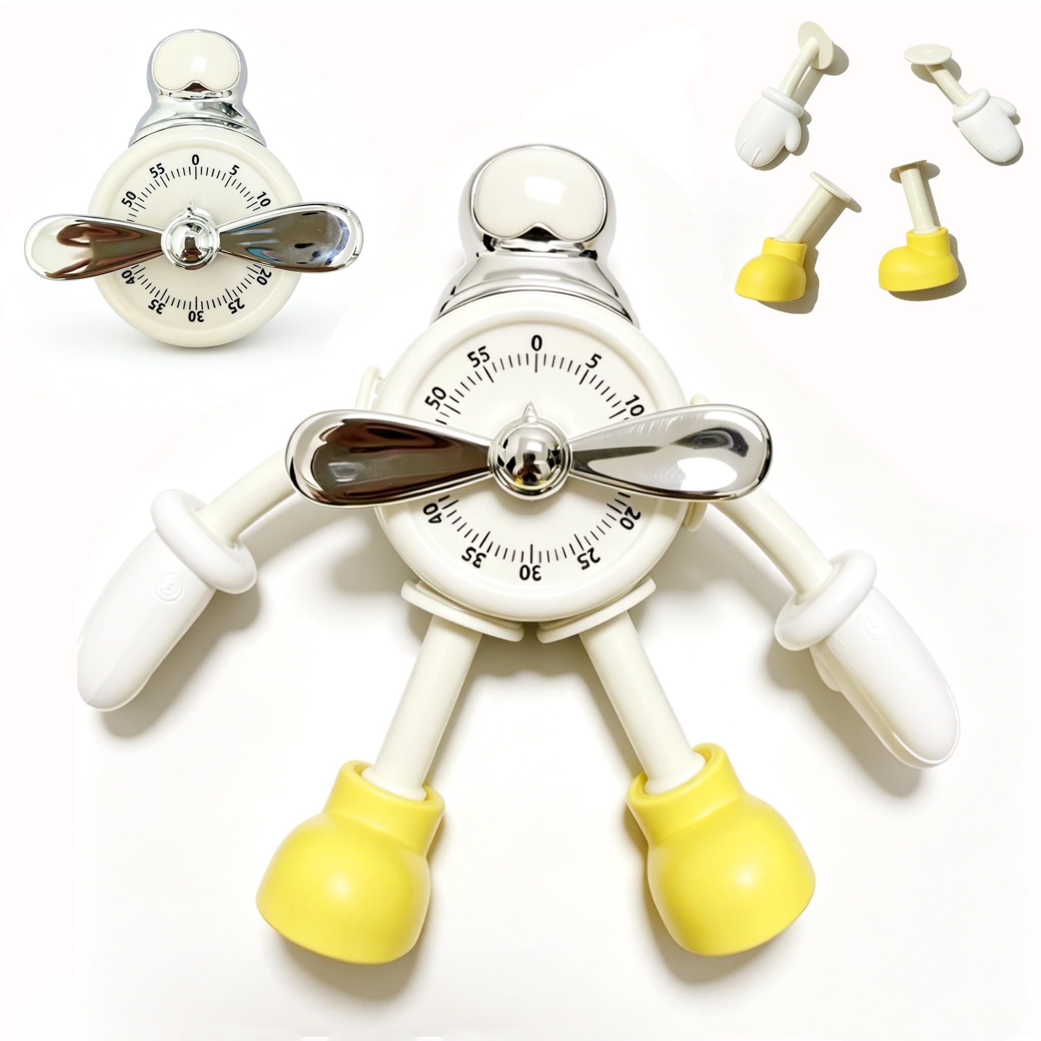 Minuteur de cuisine mécanique sans pile avec sonnerie claire