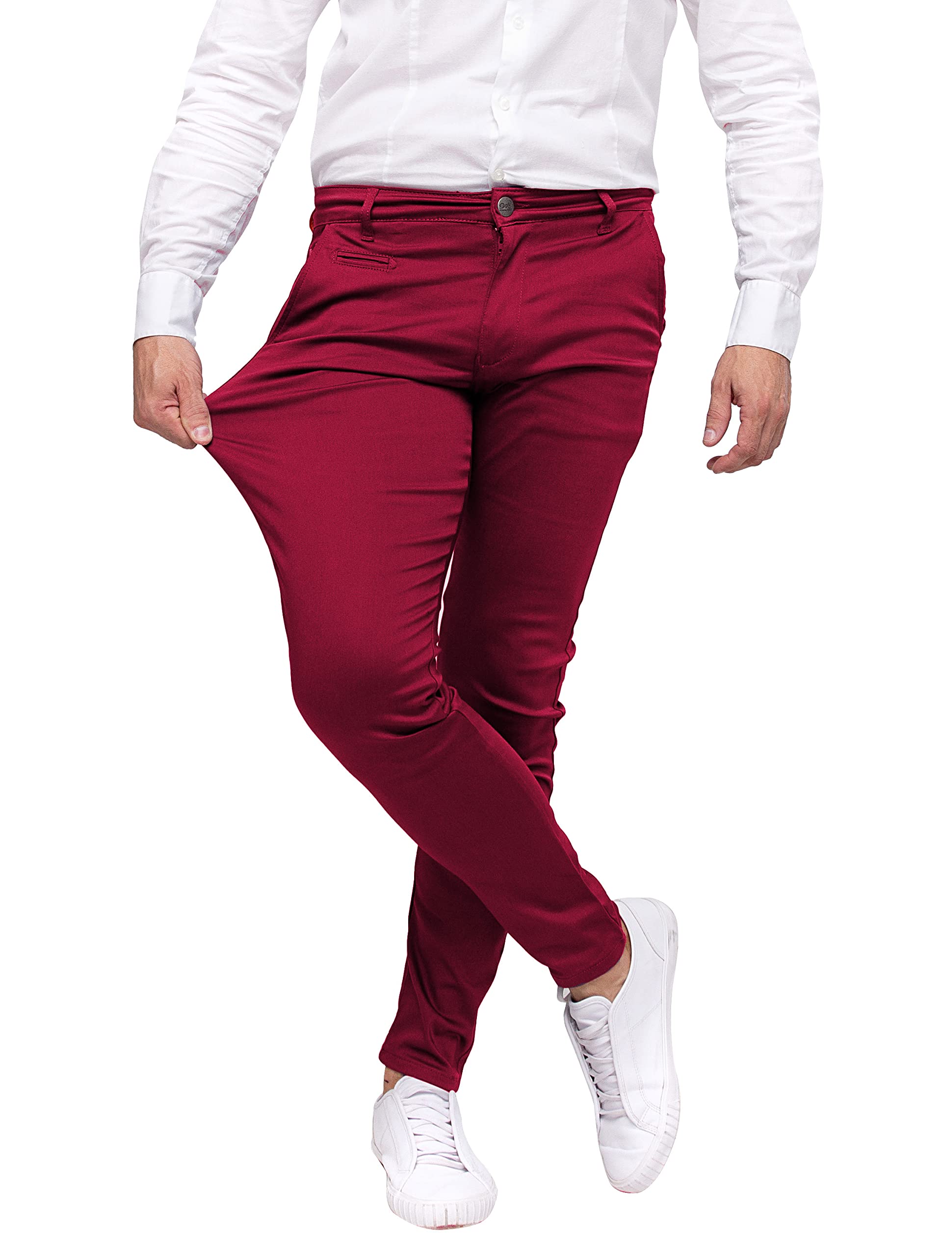 Chino Hose Herren Slim Fit Power Stretch. Business Herrenhose Classic Style. Anzughose Stretch
