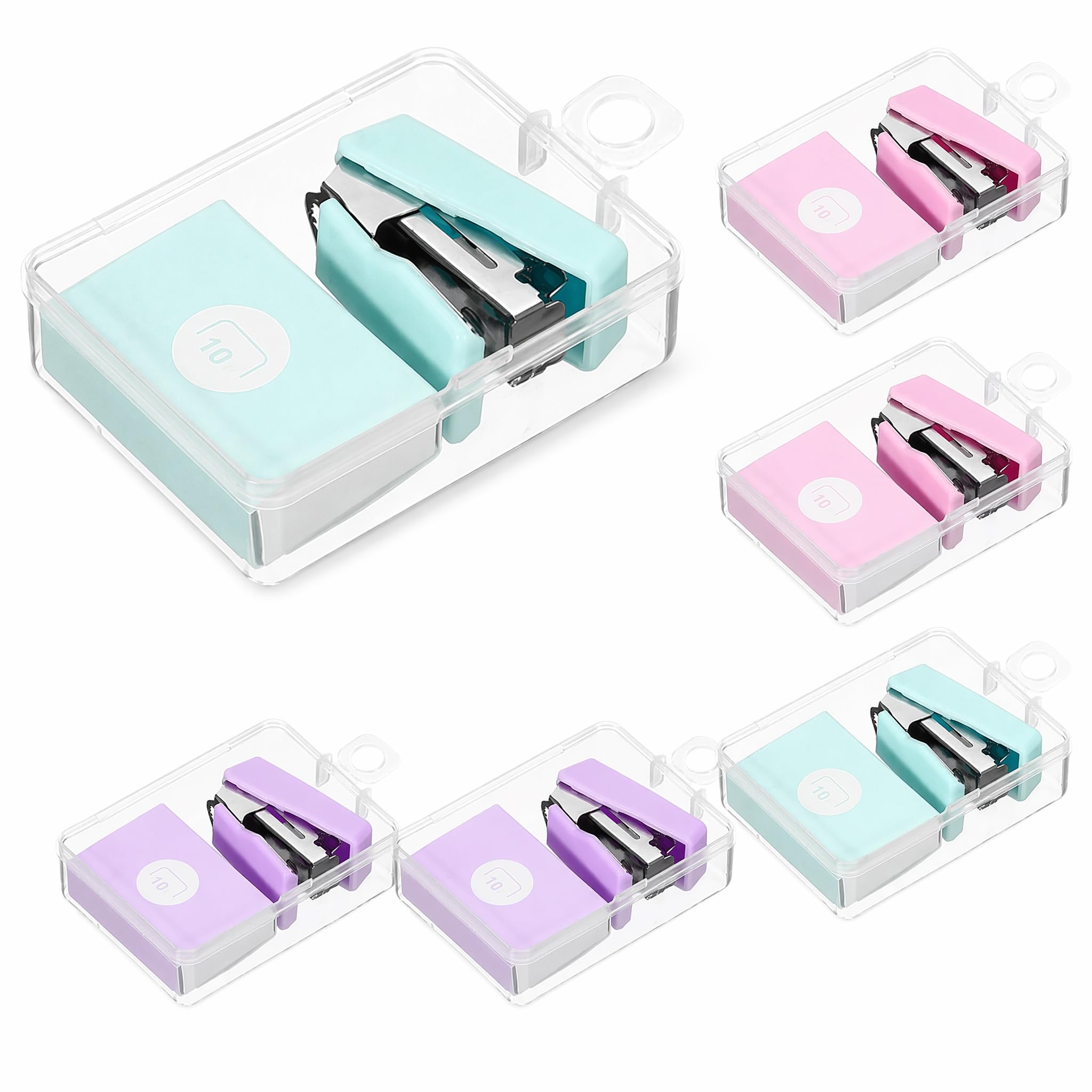 6Pcs Mini Stapler Set, Morandi Cute Compact Desk Staplers