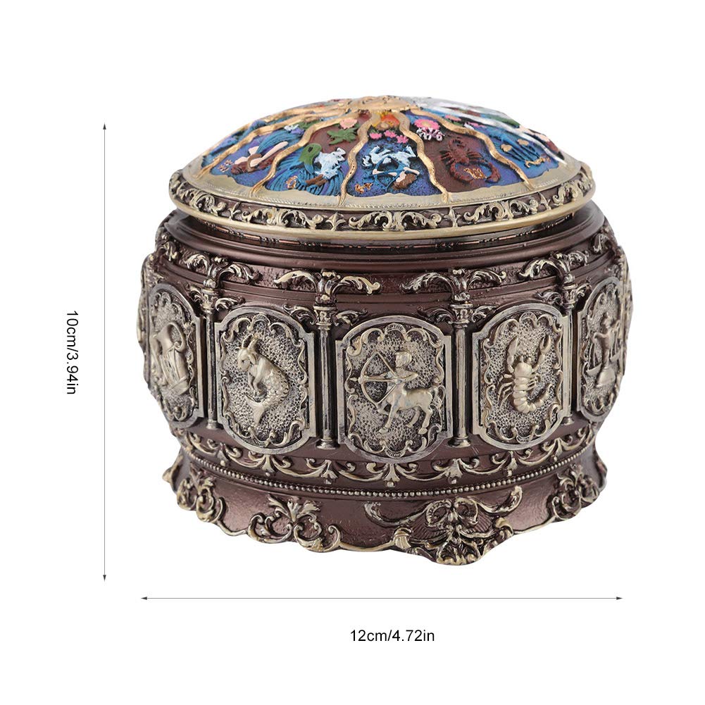 Greensen Scatola Musicale Vintage con Dea Rotante e Luci LED Suona la Melodia de Il Castello nel Cielo per Regali Collezionisti Bambini Adulti (Toro)