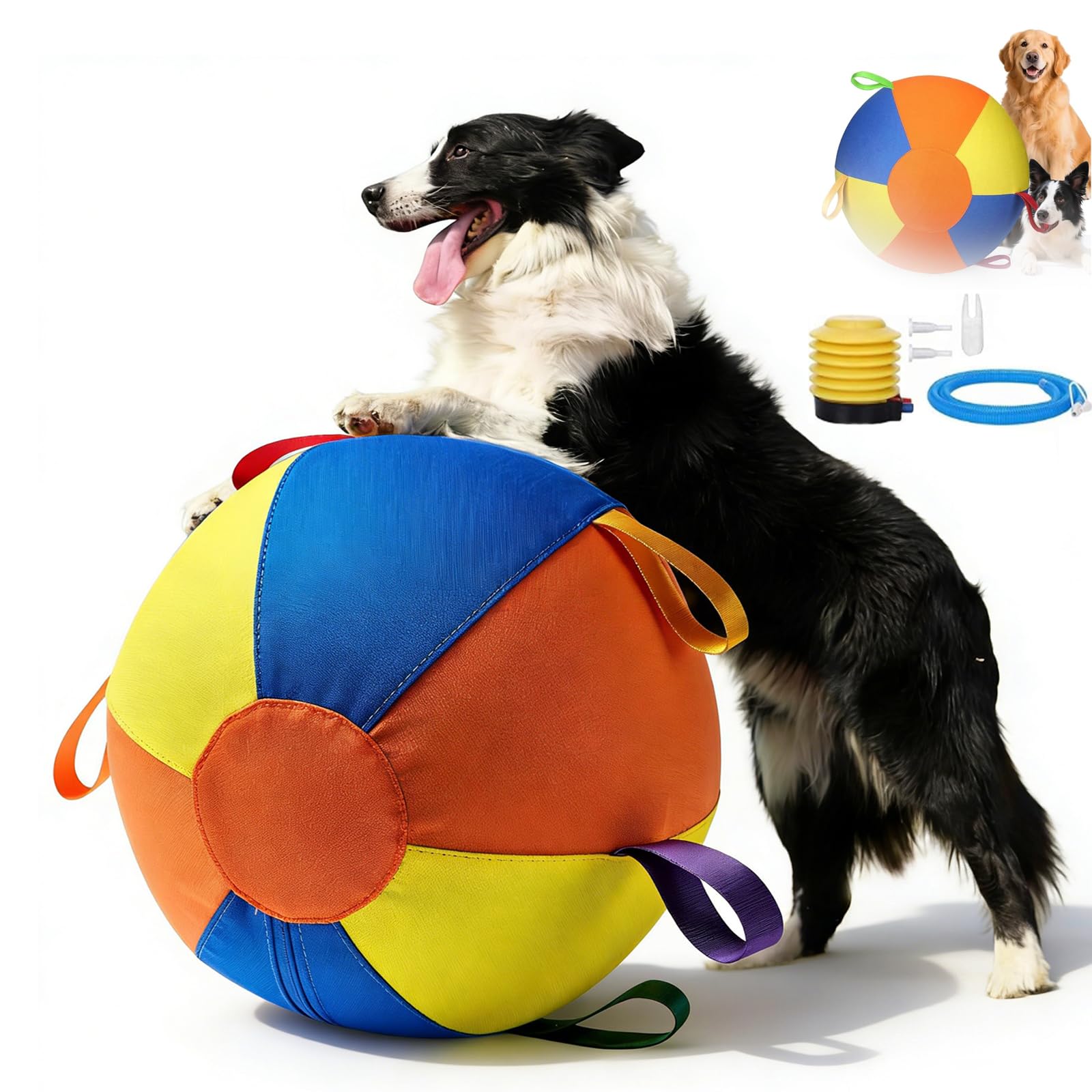 Calming Jumbo Ball For Dogs, 10/18/22in Mellow Giant Herding Ball With Tabs & Handles,giant Herding Balls For Dogs, Durable Exercise Ball For Large Pets L:55cm/21.65in
