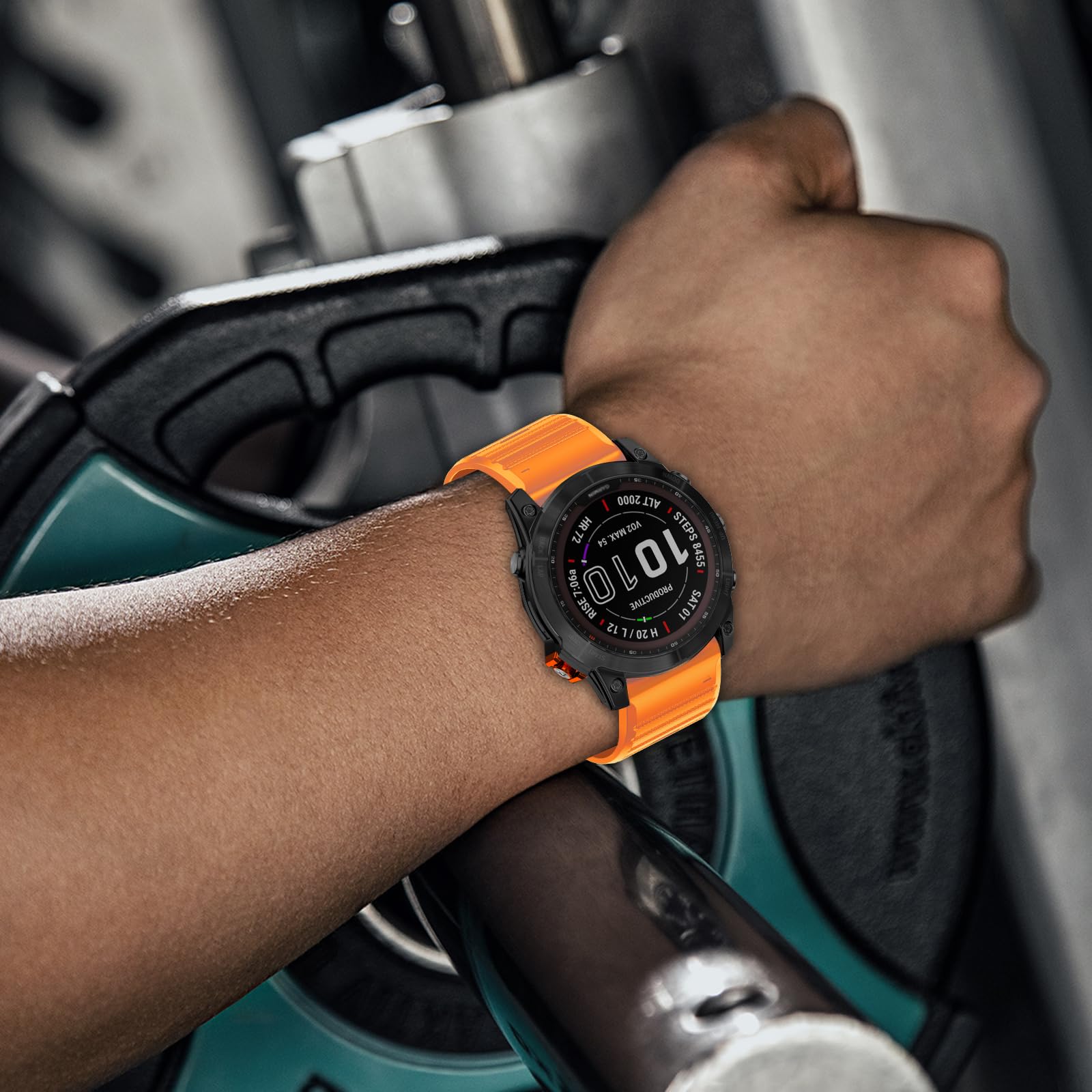 Silikonowa bransoletka Quickfit kompatybilna z Garmin Fenix 8 51 mm / Fenix 7X X / 7X pro /6X/6X pro /5X Plus / 3/3 HR, 26 mm, sportowa bransoletka zamienna do Descent Mk2i/Mk3i/Tactix 8