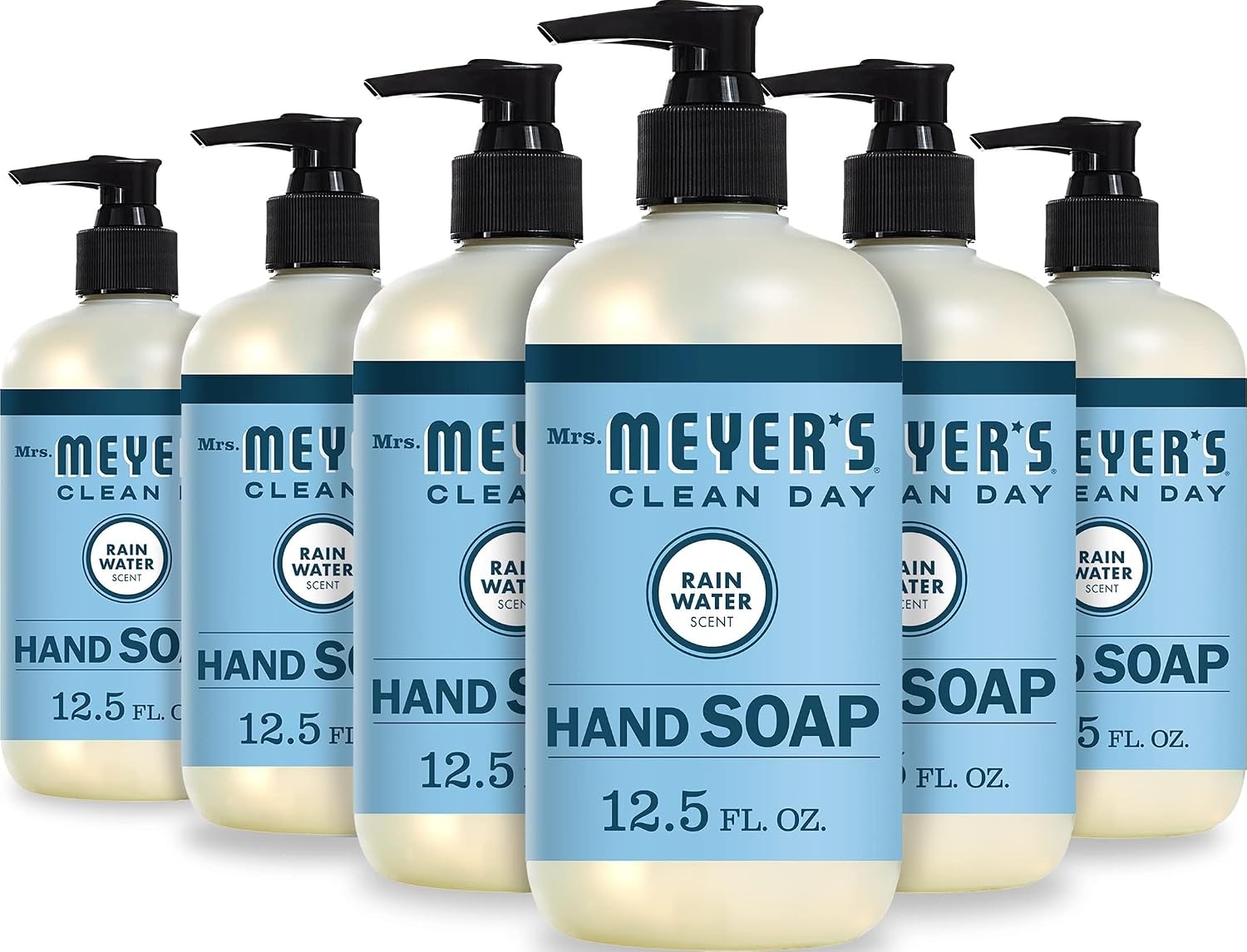 MRS. MEYER'S CLEAN DAY Liquid Hand Soap, Rain Water, 12.5 fl oz, 6 Pack