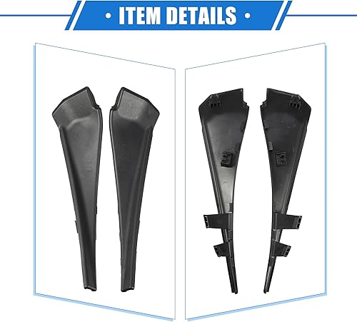 Miniatura 5 de VekAuto 1 par de fundas para limpiaparabrisas delantero compatibles con Nissan Rogue 2014-2020, plástico duradero, negro, izquierdo y derecho