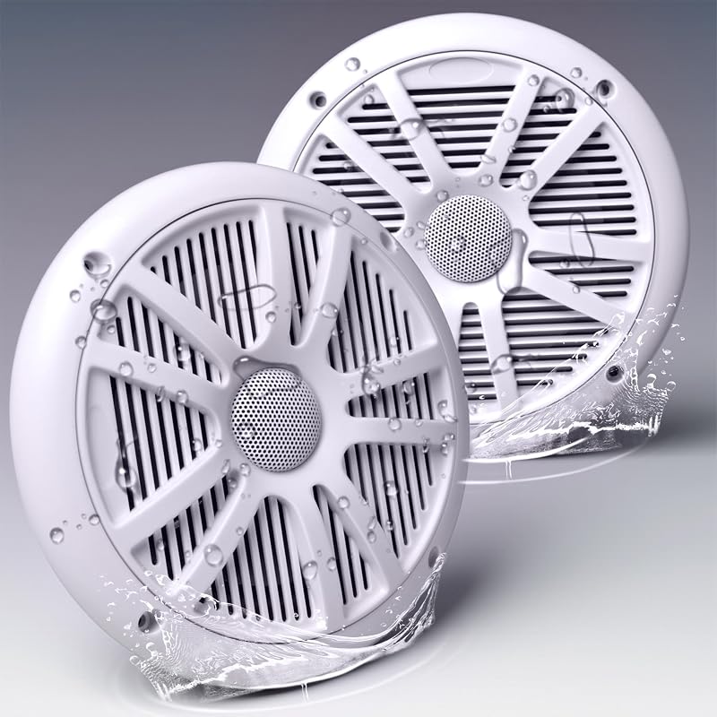 parlantes marinos de 800 W y 6,5 pulgadas – Sistema de sonido estéreo para exteriores resistente a la intemperie, resistente a los rayos UV, de 2 vías, audio de alta fidelidad para barcos, vehículos recreativos, automóviles, carritos de golf, jacuzzis, uso de bricolaje en interiores y exteriores
