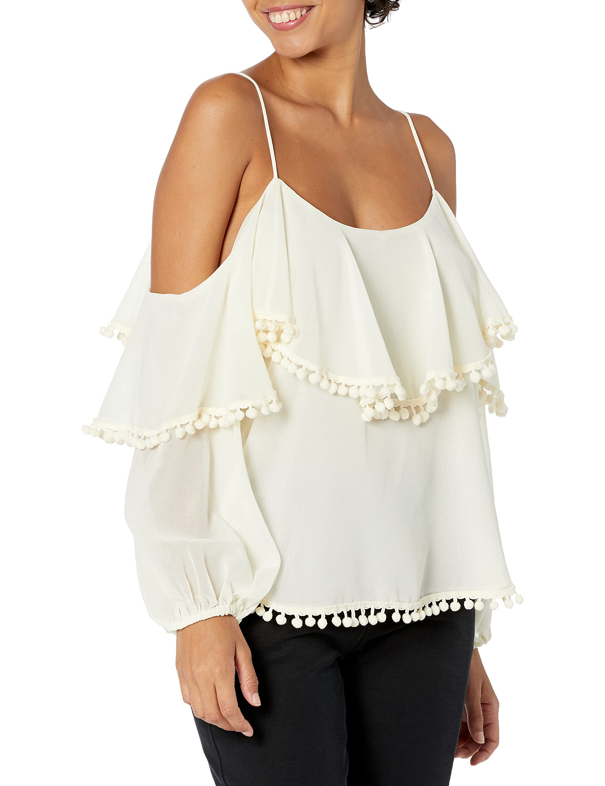 tbagslosangelesTbags Los Angeles Women's Elisa Top, ivory, L