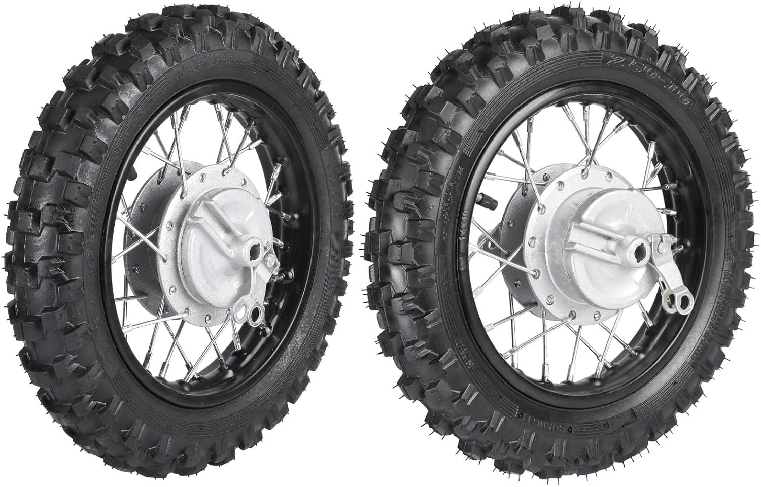 10" Front & Rear Wheels 2.50-10 Tire Rim with Drum Brake + 500mm Front Forks & Shock for 50cc-110cc Mini Dirt Pit Bikes XR CRF Style SSR Baja Coolster TTR PW