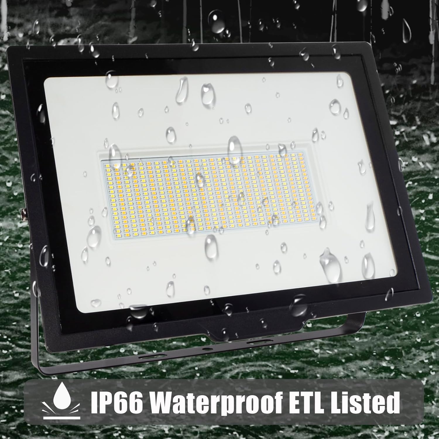 ILLSTAR Outdoor LED Flood Light 200W,24000LM Work Light, 5.2Ft US Plug Cord with On/Off Switch, 120V Input Voltage, 5000K Daylight,IP66 Waterproof Security Lights