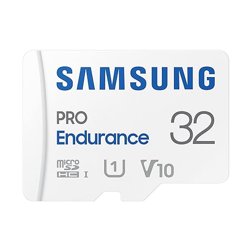 Samsung PRO Endurance 32GB MicroSDXC Memory Card with Adapter for Dash Cam, Body Cam, and Security Camera &ndash; Class 10, U1, V10 (&lrm;MB-MJ32KA/AM)